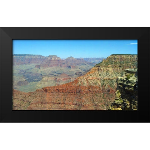 Grand Canyon 2: South Kaibab Black Modern Wood Framed Art Print by Popcorn