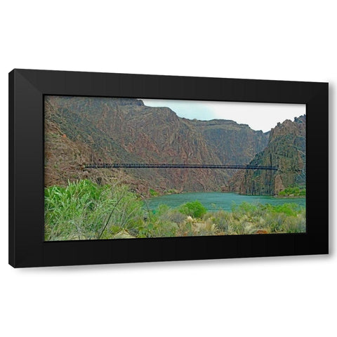 Grand Canyon 6: Black Bridge Black Modern Wood Framed Art Print with Double Matting by Popcorn