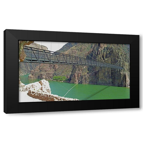 Grand Canyon 8: Black Bridge II Black Modern Wood Framed Art Print with Double Matting by Popcorn