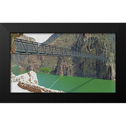 Grand Canyon 8: Black Bridge II Black Modern Wood Framed Art Print by Popcorn