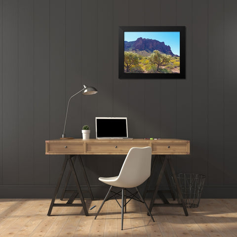 Superstition Mountain III Black Modern Wood Framed Art Print by Popcorn