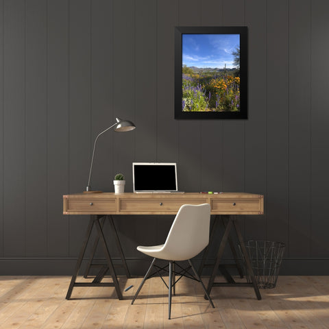 Wildflowers XXV Black Modern Wood Framed Art Print by Popcorn