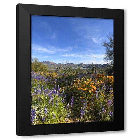 Wildflowers XXV Black Modern Wood Framed Art Print by Popcorn
