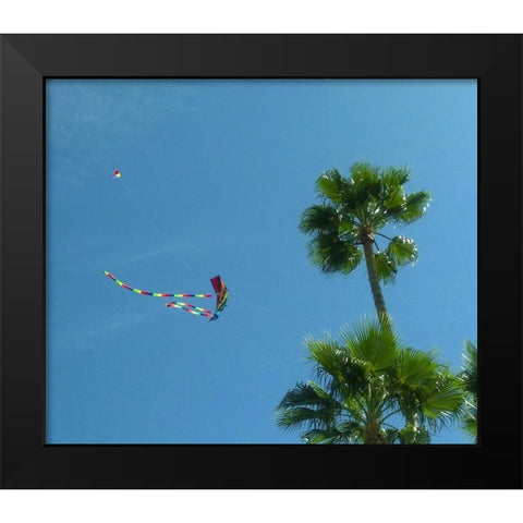 Kites I Black Modern Wood Framed Art Print by Popcorn