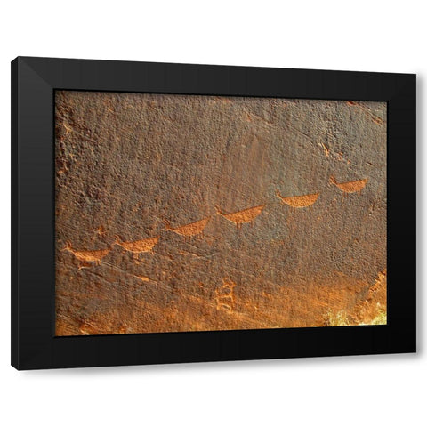 Petroglyphs I Black Modern Wood Framed Art Print by Popcorn