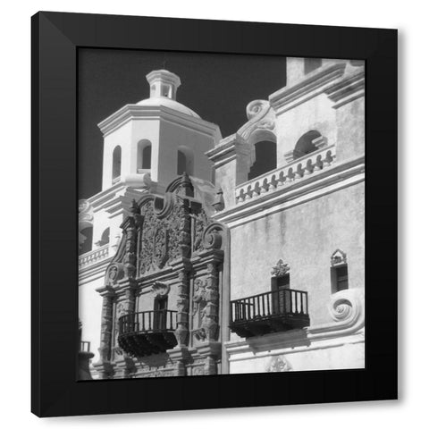 San Xavier Del Bac V BandW Black Modern Wood Framed Art Print with Double Matting by Popcorn