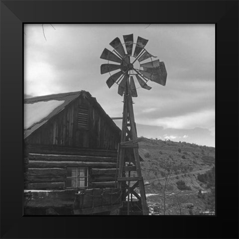 Gold King Mine B-W Black Modern Wood Framed Art Print by Popcorn