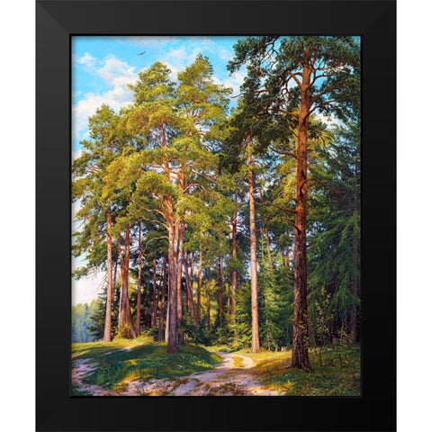 Ship pines Black Modern Wood Framed Art Print by Basov, Sergej