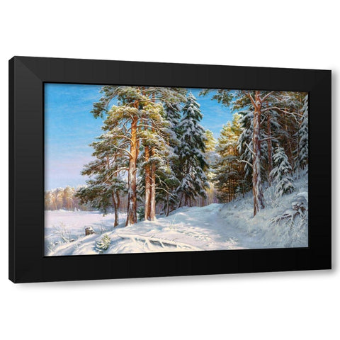 Frost Black Modern Wood Framed Art Print with Double Matting by Basov, Sergej