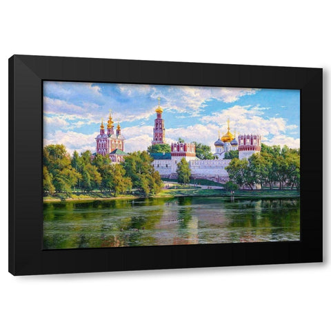 Novodevichy monastery 2 Black Modern Wood Framed Art Print with Double Matting by Basov, Sergej