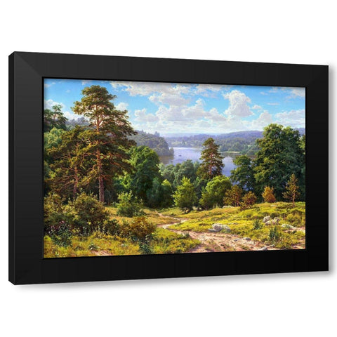 The Landscape Black Modern Wood Framed Art Print with Double Matting by Basov, Sergej