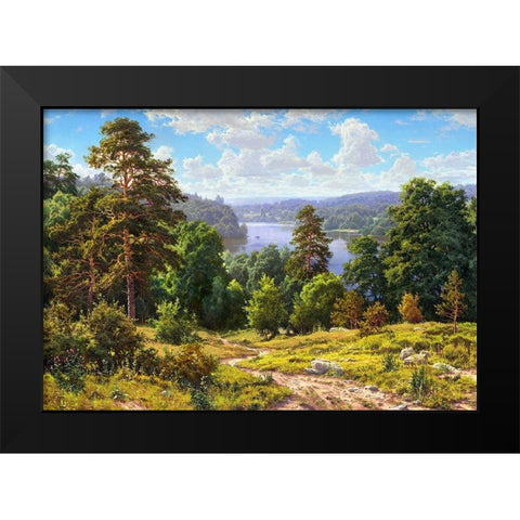 The Landscape Black Modern Wood Framed Art Print by Basov, Sergej