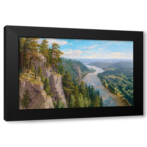 Free wind Black Modern Wood Framed Art Print by Basov, Sergej
