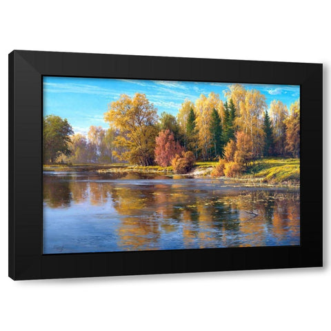 Autumn Black Modern Wood Framed Art Print with Double Matting by Basov, Sergej