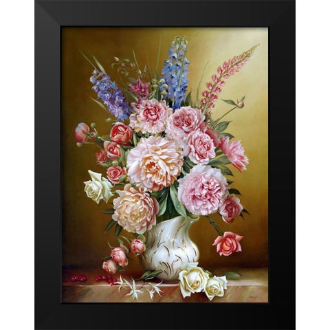 Fresh bouquet Black Modern Wood Framed Art Print by Buzin, Igor