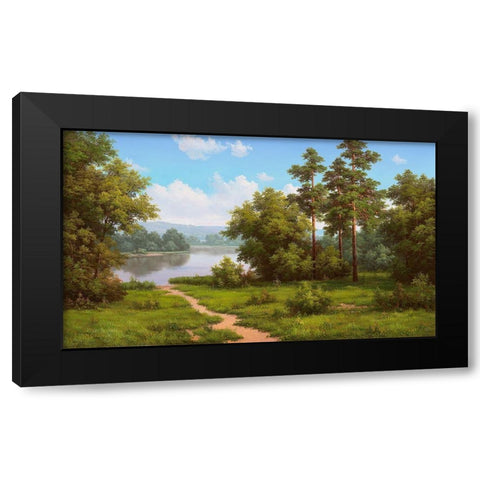 Path Black Modern Wood Framed Art Print with Double Matting by Babichev, Vyacheslav