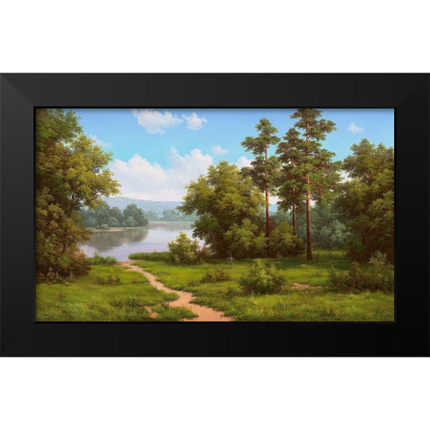 Path Black Modern Wood Framed Art Print by Babichev, Vyacheslav
