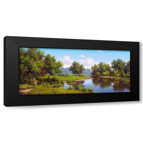 At the pond Black Modern Wood Framed Art Print by Babichev, Vyacheslav