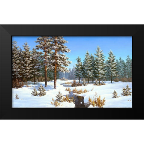 Winter Black Modern Wood Framed Art Print by Babichev, Vyacheslav