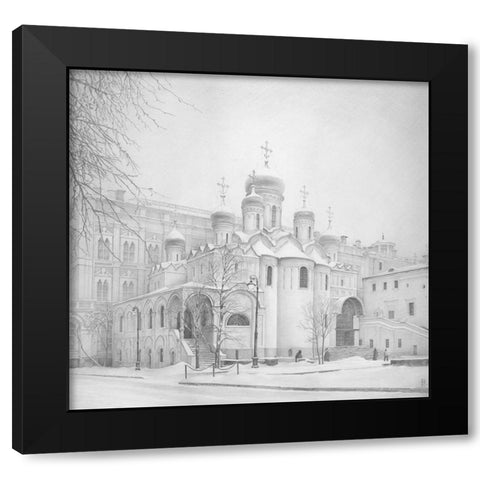 Annunciation Cathedral of the Kremlin Black Modern Wood Framed Art Print with Double Matting by Chernov, Denis