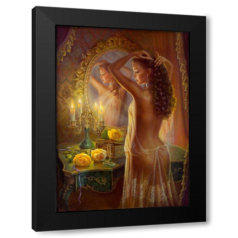 Expectation Black Modern Wood Framed Art Print with Double Matting by Dandorf, Olga