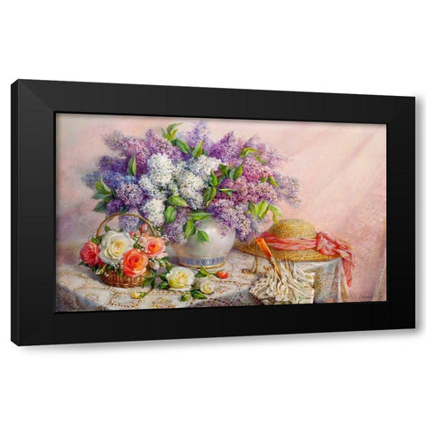 Lilac scent Black Modern Wood Framed Art Print with Double Matting by Dandorf, Olga