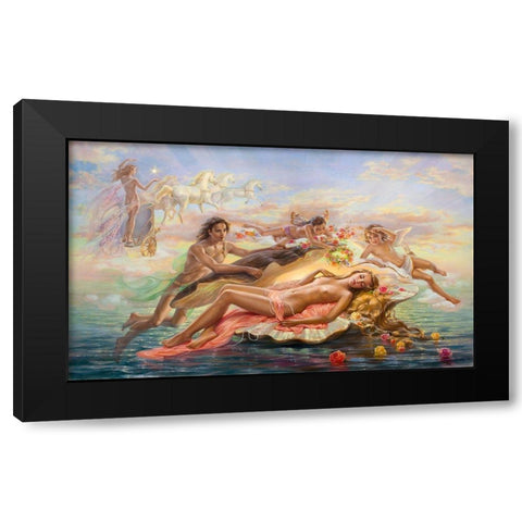 Goddess of dawn Black Modern Wood Framed Art Print with Double Matting by Dandorf, Olga