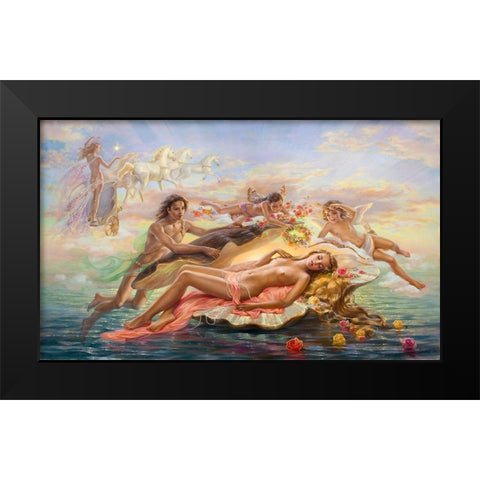 Goddess of dawn Black Modern Wood Framed Art Print by Dandorf, Olga