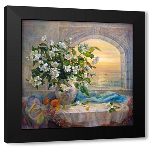 Jasmine Black Modern Wood Framed Art Print by Dandorf, Olga