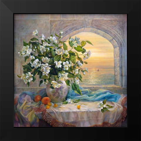 Jasmine Black Modern Wood Framed Art Print by Dandorf, Olga