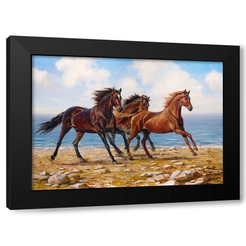 Sea breeze Black Modern Wood Framed Art Print with Double Matting by Danchurova, Tatiana