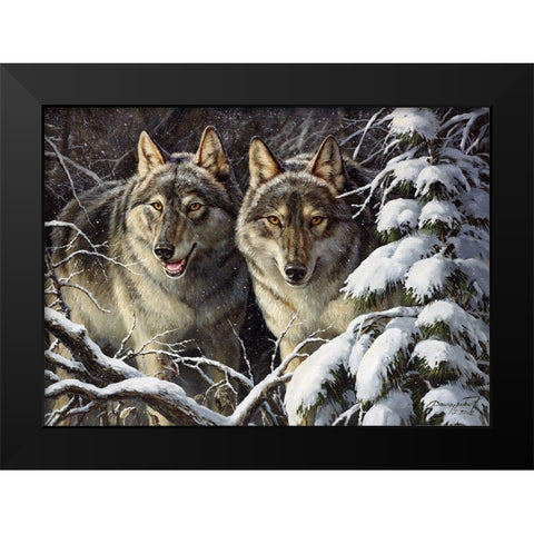 Bandits Black Modern Wood Framed Art Print by Danchurova, Tatiana