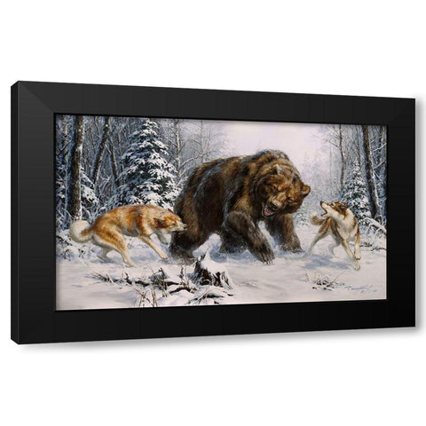 ?hevrettes and a bear Black Modern Wood Framed Art Print by Danchurova, Tatiana