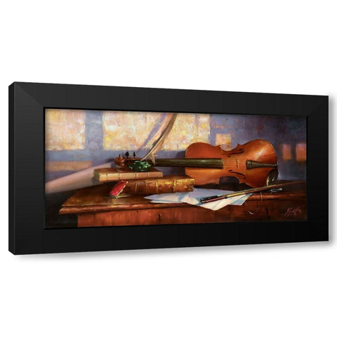 Evening beam Black Modern Wood Framed Art Print by Ekimov, Vladimir