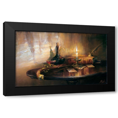 Late evening Black Modern Wood Framed Art Print by Ekimov, Vladimir