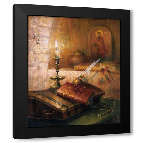 In the cell Black Modern Wood Framed Art Print by Ekimov, Vladimir