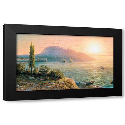 Morning. Gursuf Black Modern Wood Framed Art Print by Goryachev, Alexander