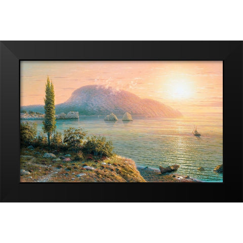 Morning. Gursuf Black Modern Wood Framed Art Print by Goryachev, Alexander
