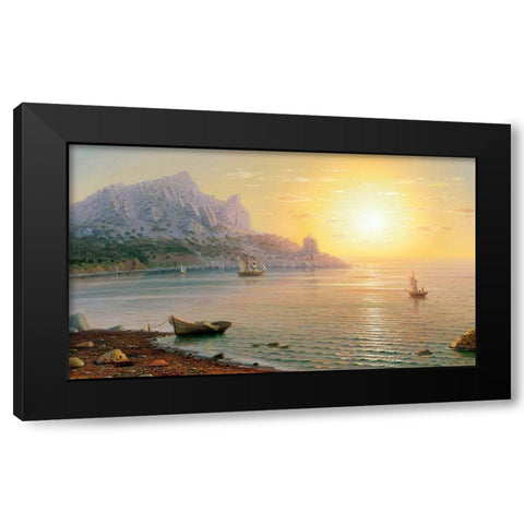 Simeiz. Morning Black Modern Wood Framed Art Print with Double Matting by Goryachev, Alexander