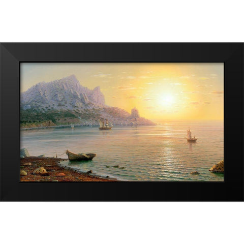 Simeiz. Morning Black Modern Wood Framed Art Print by Goryachev, Alexander