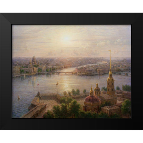 Saint-Petersburg Black Modern Wood Framed Art Print by Goryachev, Alexander
