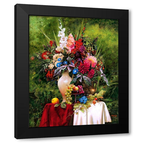 Still-life with a white vase Black Modern Wood Framed Art Print with Double Matting by Golovin, Konstantin