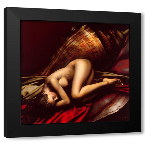 The birth of Venus Black Modern Wood Framed Art Print with Double Matting by Golovin, Konstantin