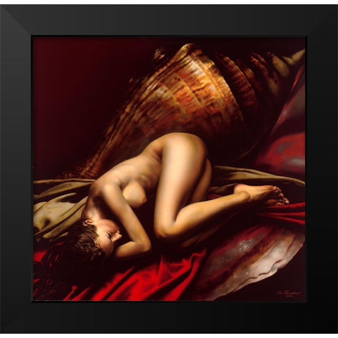 The birth of Venus Black Modern Wood Framed Art Print by Golovin, Konstantin