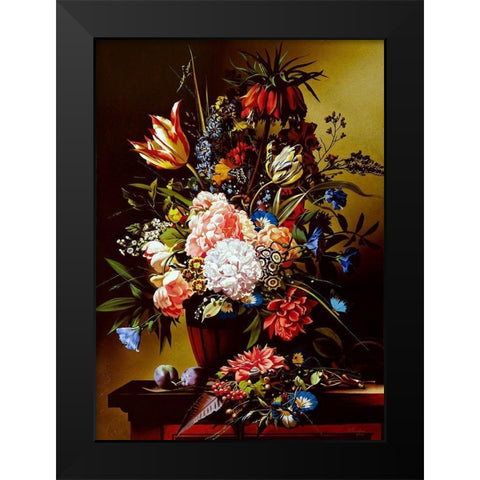 Still-life with a mantis Black Modern Wood Framed Art Print by Golovin, Konstantin