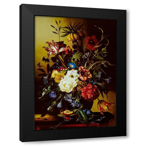 Still-life with flowers Black Modern Wood Framed Art Print by Golovin, Konstantin