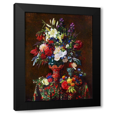 Still-life with a red vase Black Modern Wood Framed Art Print with Double Matting by Golovin, Konstantin