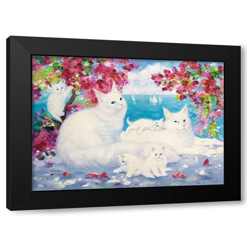 Flowers. Summer. Sea Black Modern Wood Framed Art Print with Double Matting by Kotinova, Galina