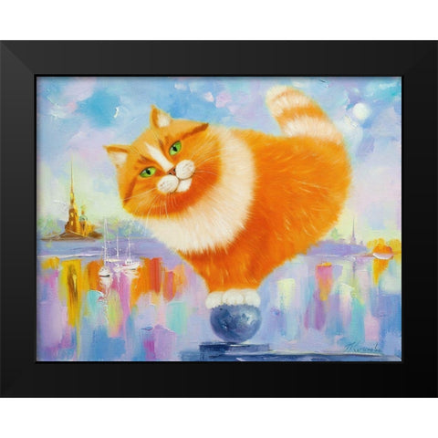 Ginger on the arrow of Vasilievsky island Black Modern Wood Framed Art Print by Kotinova, Galina