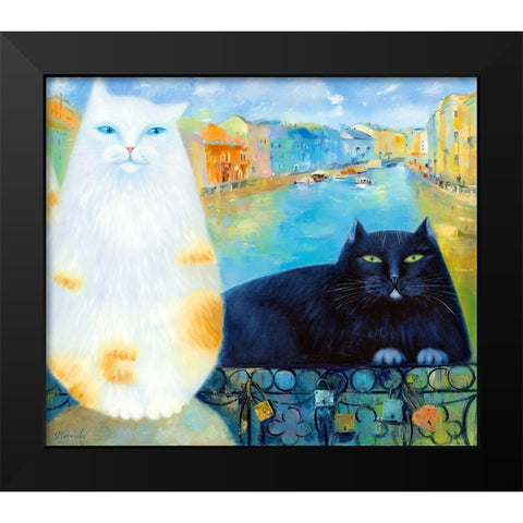 On Fontanka river Black Modern Wood Framed Art Print by Kotinova, Galina